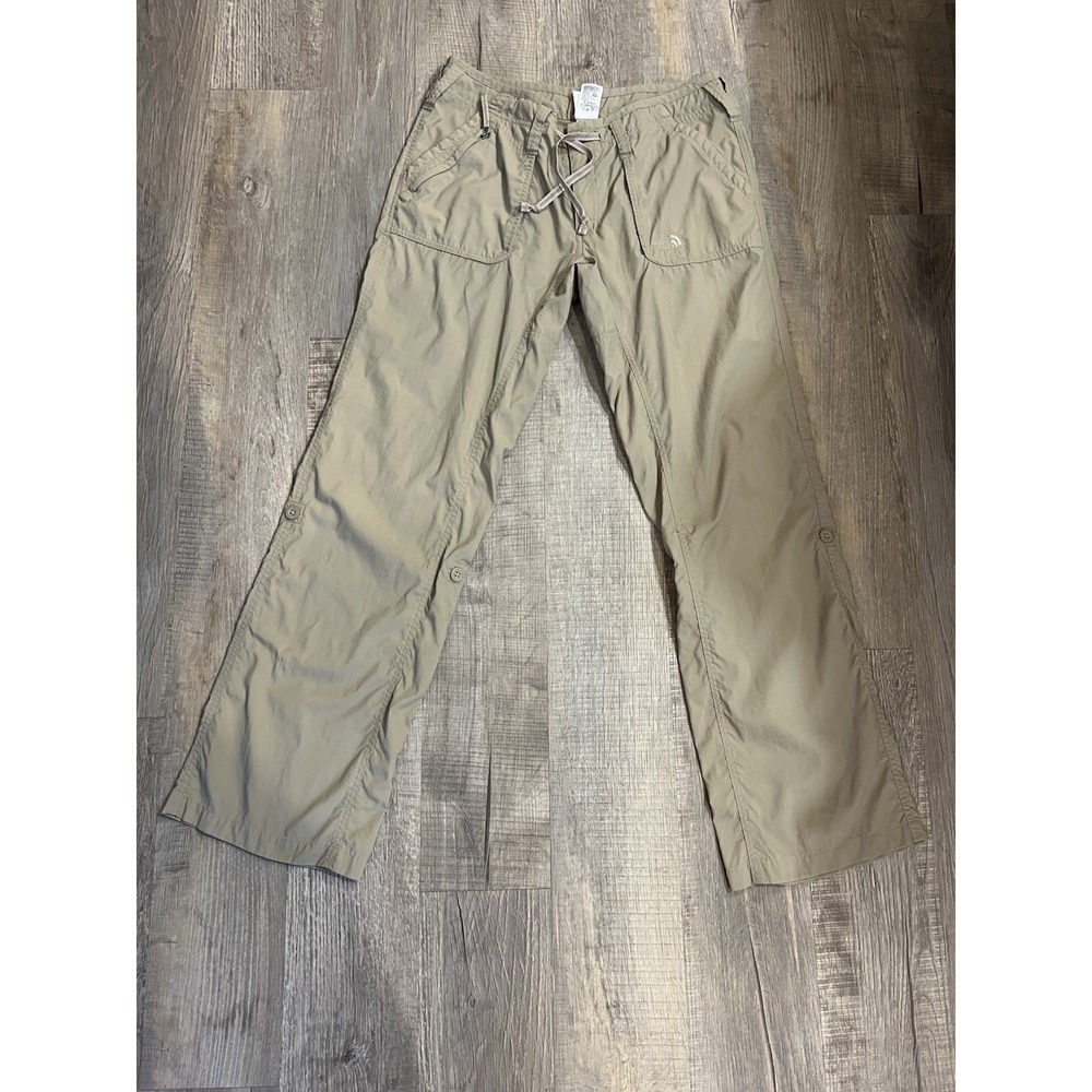 The North Face Women's‎ Khaki Hiking Outdoors Pants Size 12 Rollup Rip Stop